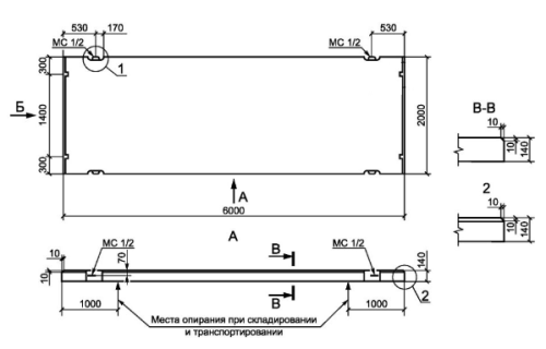 Плита аэродромная ПАГ 14 ГОСТ 25912-2015
