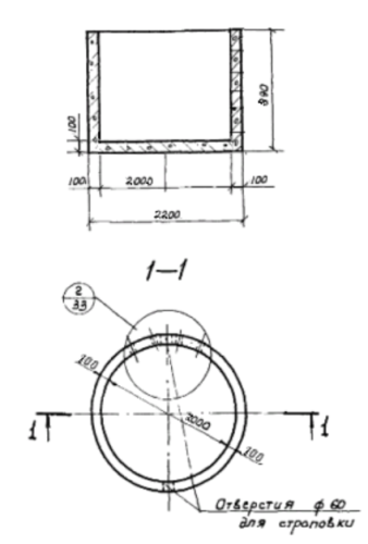 Кольцо стеновое опорное с днищем КОД20.9
